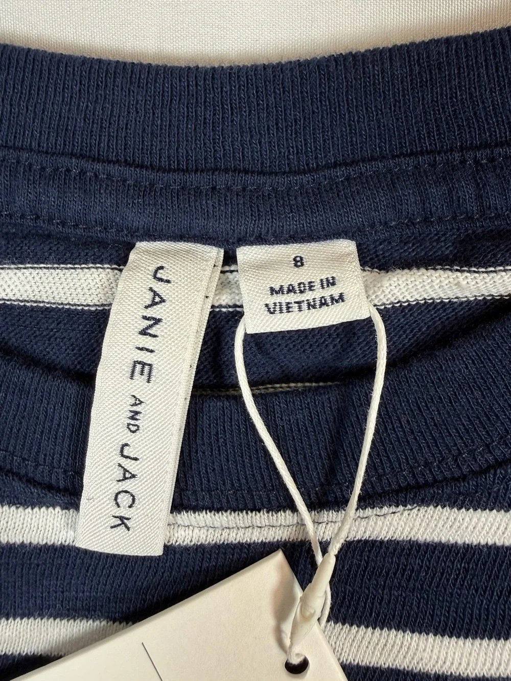 NWT JANIE AND JACK Boys Striped Pocket Long Sleeve Size 8 Coastal Nautical NEW